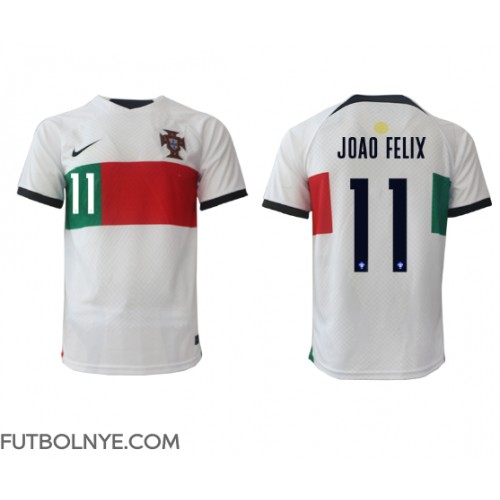 Camiseta Portugal Joao Felix #11 Visitante Equipación Mundial 2022 manga corta